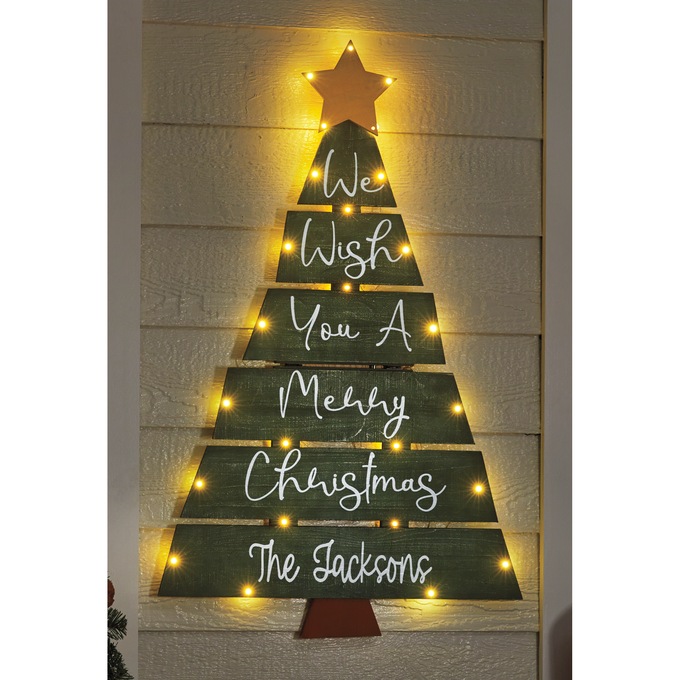 Lit Christmas Tree Sign, , large