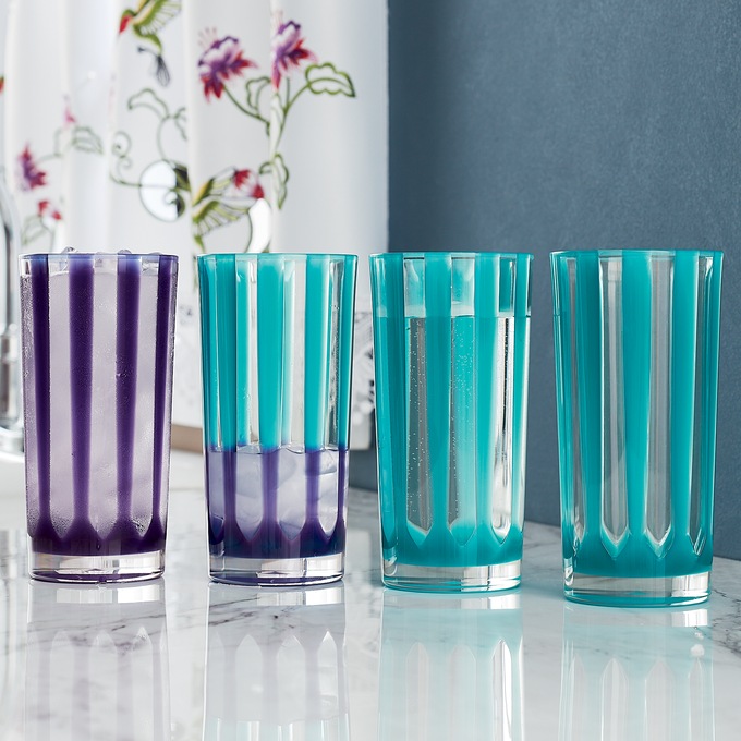 4-Piece Striped Color-Changing Tumbler Set, , large