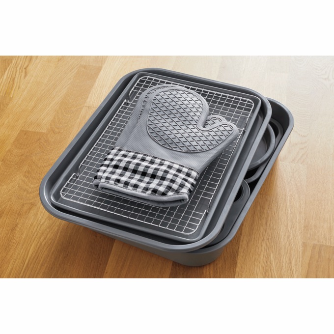 13-Piece Stackable Bakeware Set, Gray, large