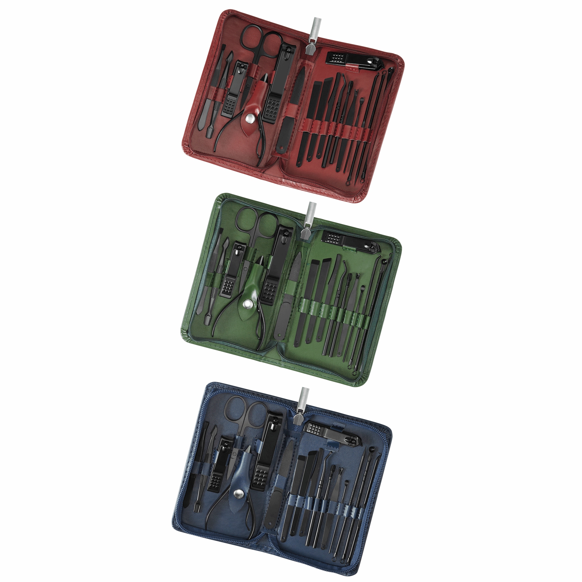 18-Piece Faux-Leather Grooming Kit, , large