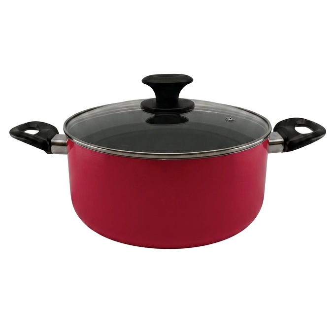 Ginny's 22-Piece Ceramic Cookware Set, Delicious Red, large