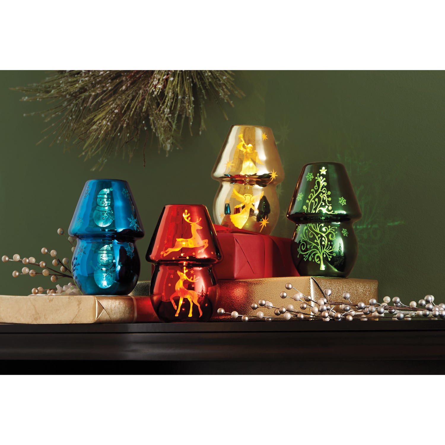 LED Glass Hurricane Style Lamp Swiss Colony