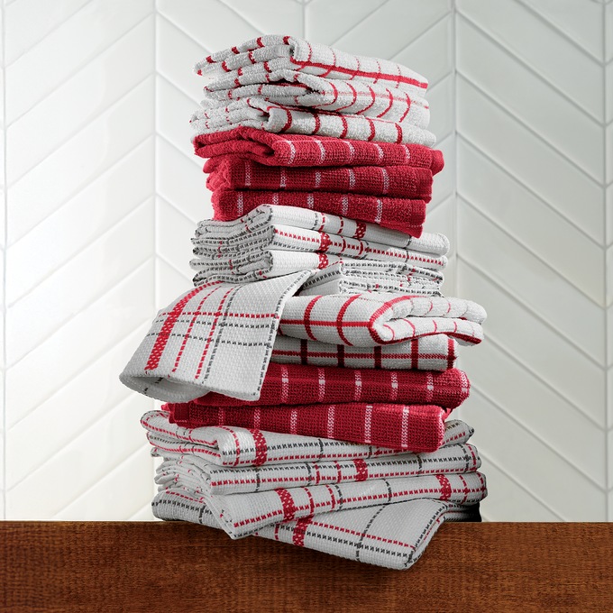 Color Connection 20-piece Kitchen Towel Set, Delicious Red, large