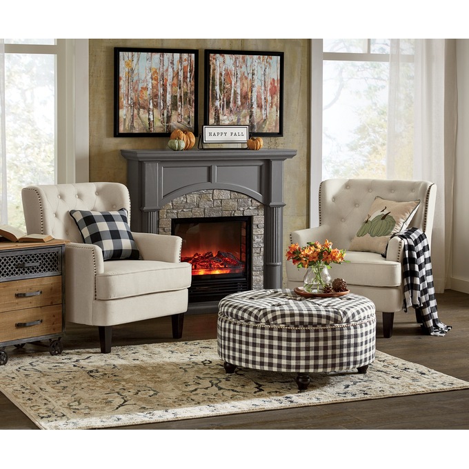 Plaid Fringed Throw, , large