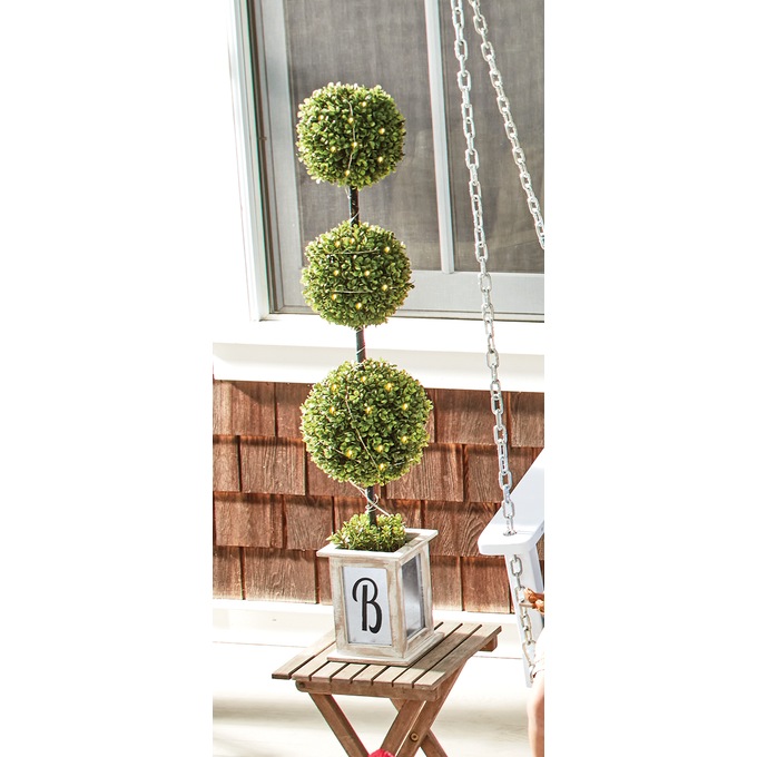 Lit Boxwood Topiary, , large