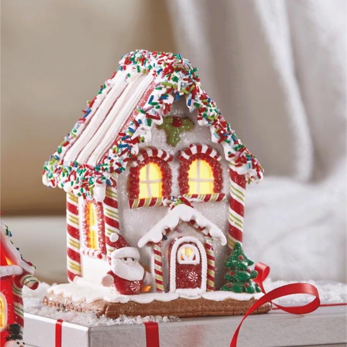 Lit Gingerbread Houses, , large