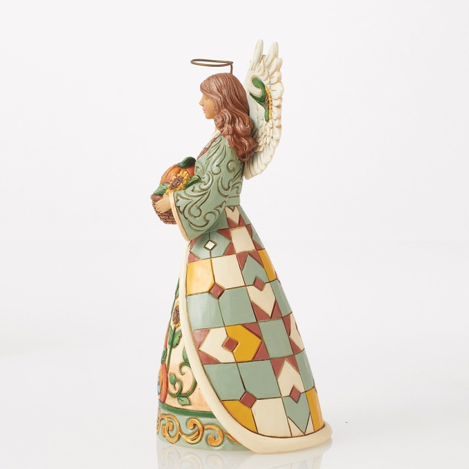 Jim Shore Heartwood Creek Hand-Painted Angel with Sunflower Figurine, Multi, large