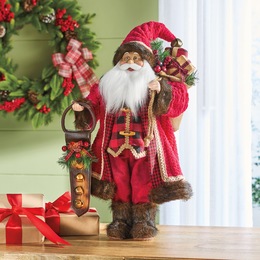 Farmhouse Animated Musical Santa Figurine, , large