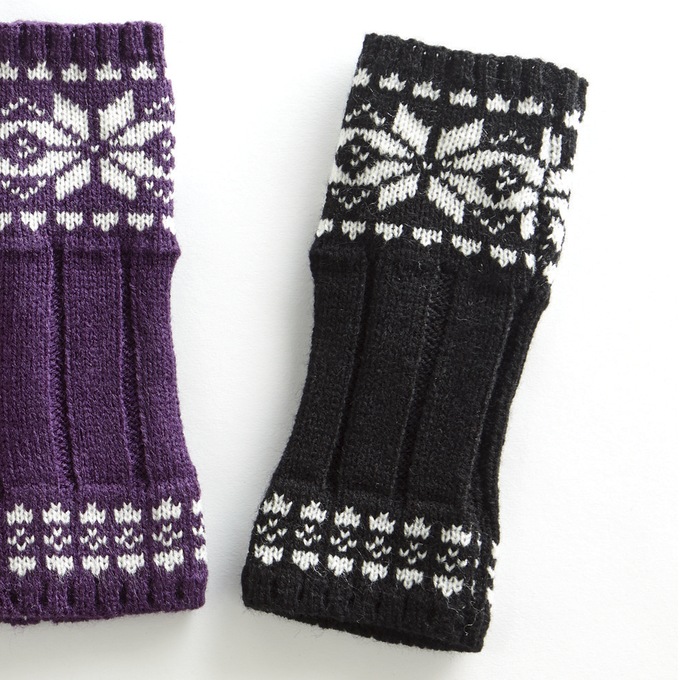 Snowflake Fingerless Gloves, , large