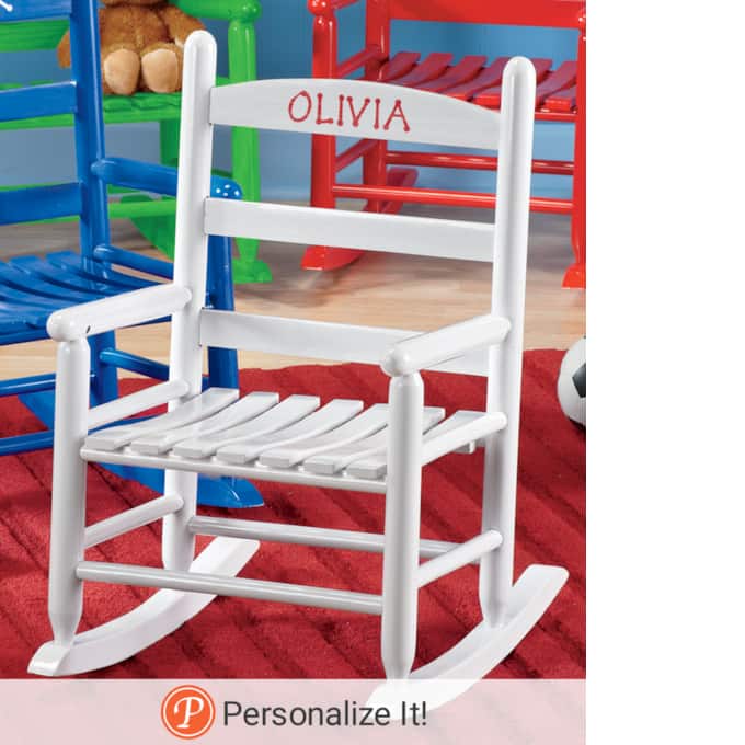 Personalized wooden rocking top chair for toddlers