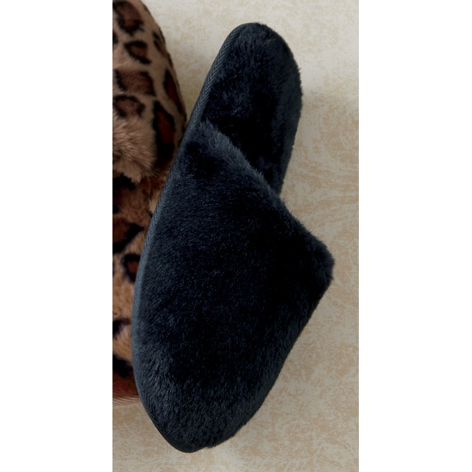 Furry Scuff, Black, large