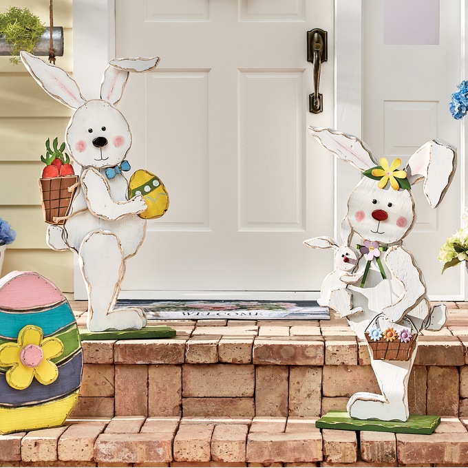 Chunky Wood Cutouts Bunnies, , large