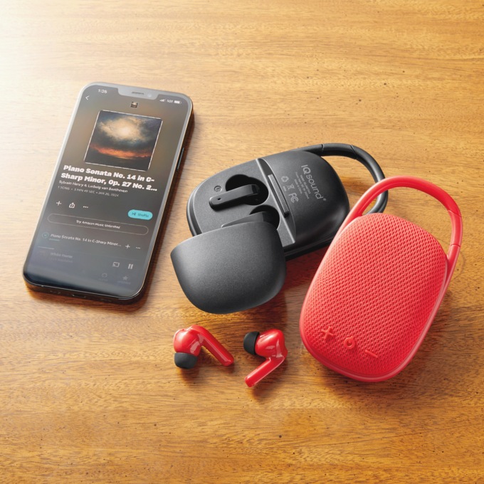 IQ Sound Bluetooth Speaker with Earbuds Swiss Colony