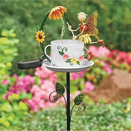 Solar Teacup Fairy Stake, , large