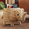 Elephant Figural Basket, Natural, large