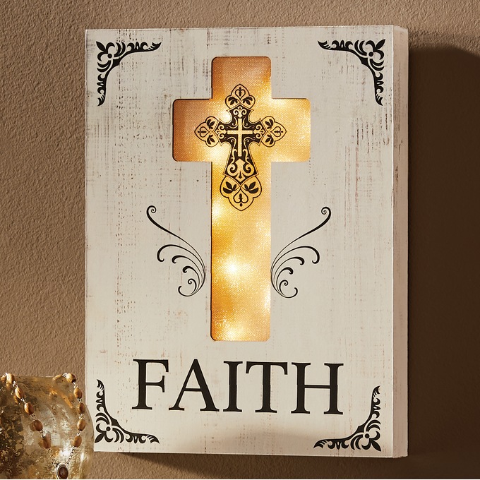 Lit Faith Plaque, , large