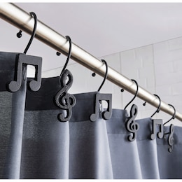 Set of 12 Music Shower Curtain Hooks, , large