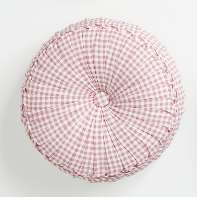 Round Gingham Pillow, , large