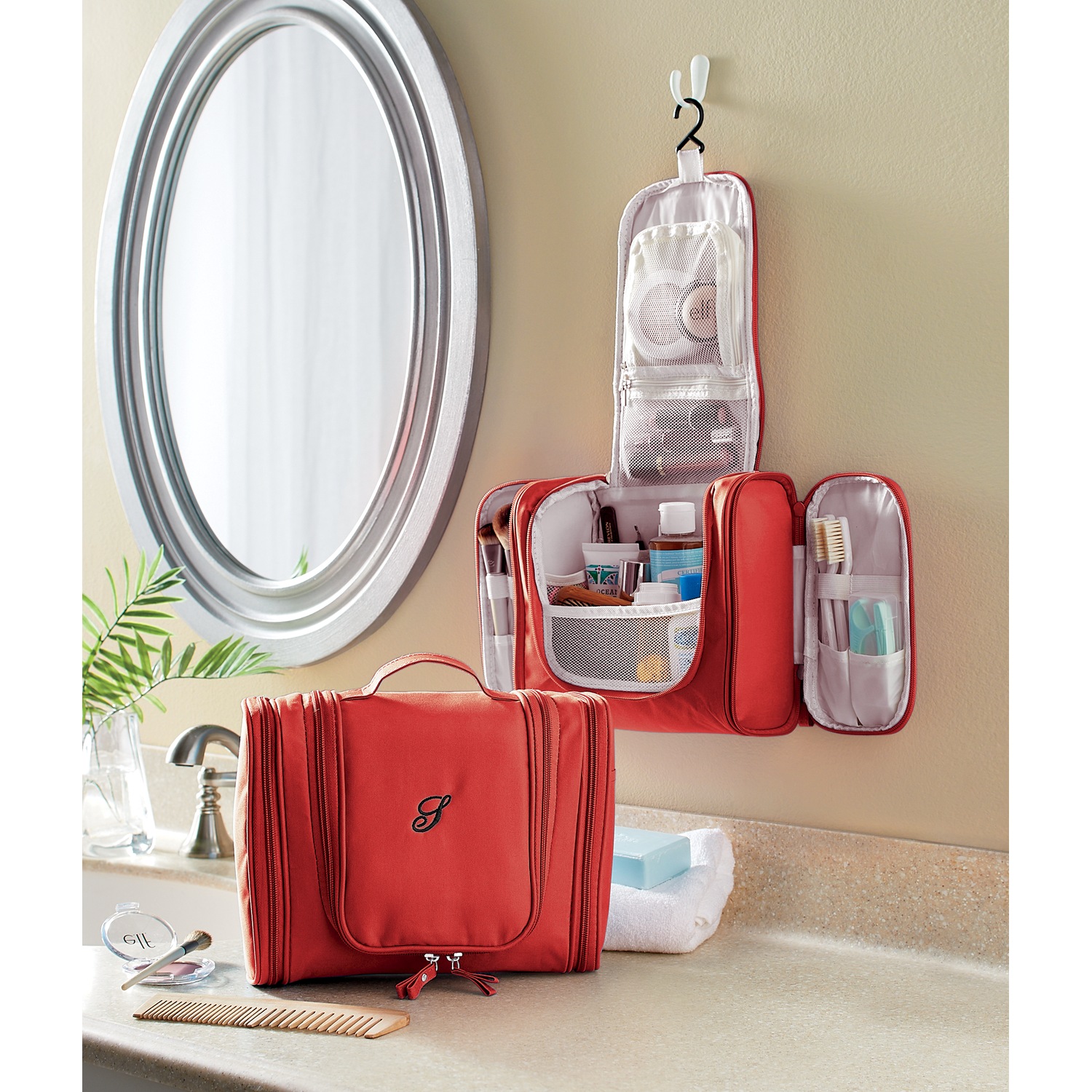 Monogrammed hanging sales toiletry bag