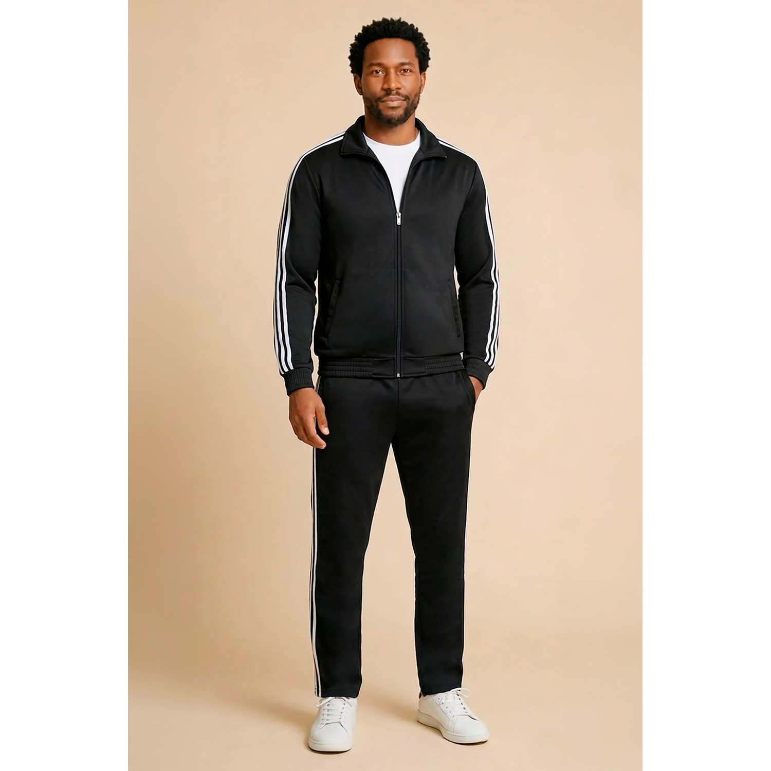 Casual 2 Piece Men's Active Set with Side Stripe Accents | Swiss
