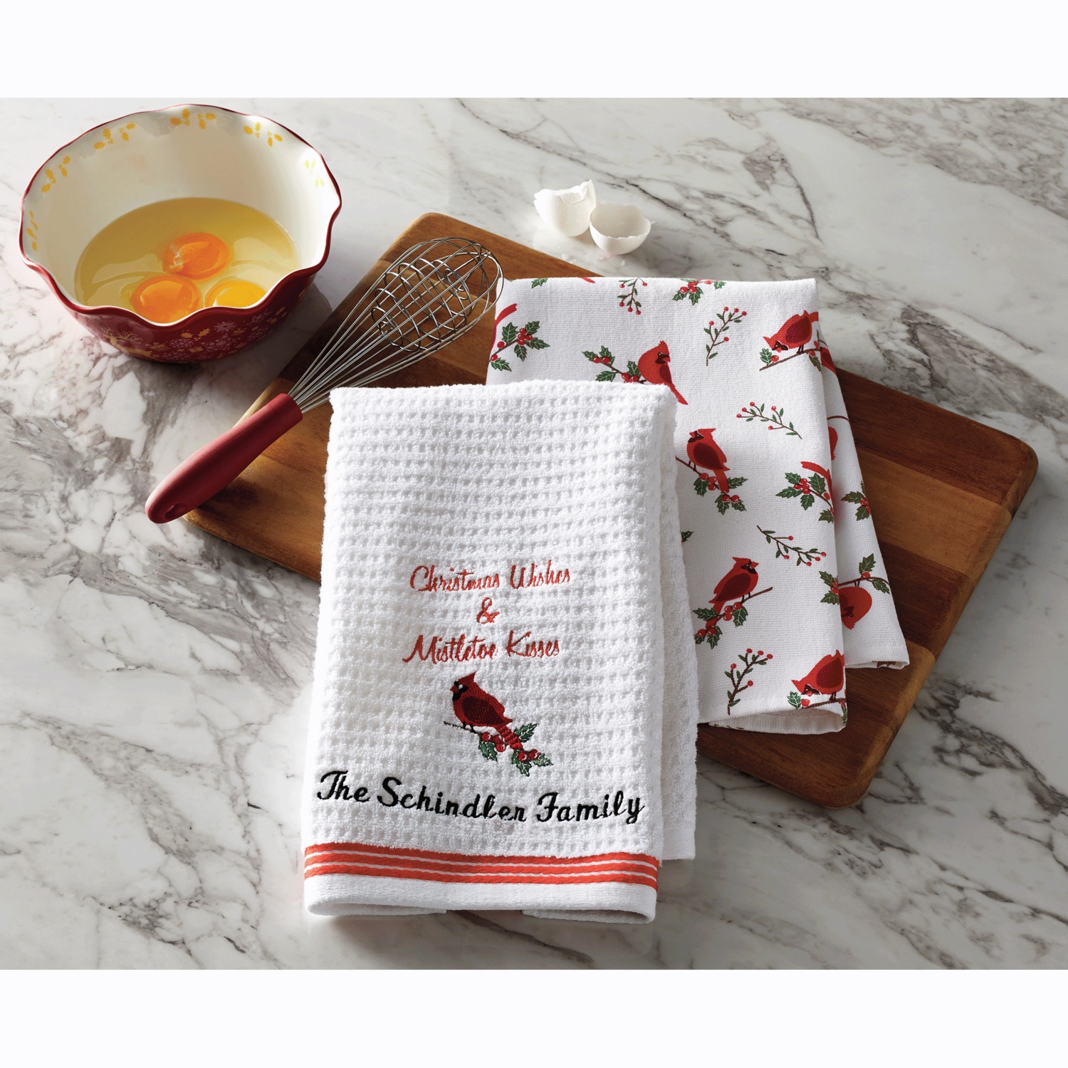 Set Of 2 Seasonal Kitchen Towels Swiss Colony