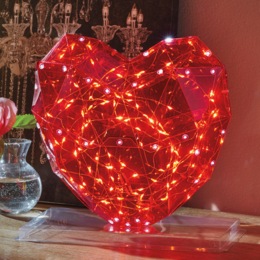 Lit Prism Heart D&eacute;cor, , large