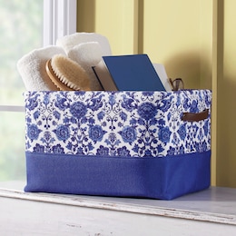 Chinoiserie Printed Tote Basket, , large