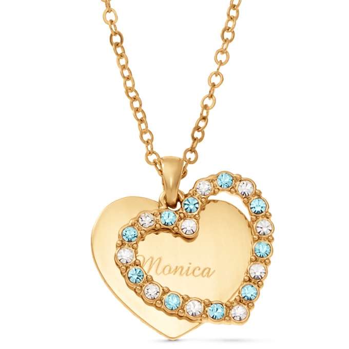 Name/BirthstoneDoubleHeartPendant