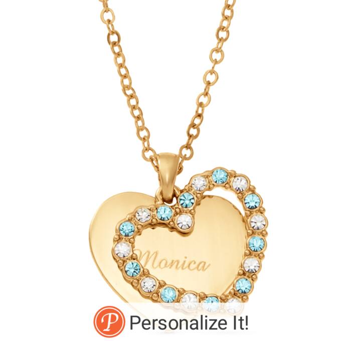 Name Birthstone Double Heart Pendant Swiss Colony - Large Double Heart Pendant Necklace Name Birthstone Double Heart Pendant Swiss Colony - Large Double Heart Pendant Necklace