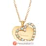 Name/Birthstone Double Heart Pendant, , large