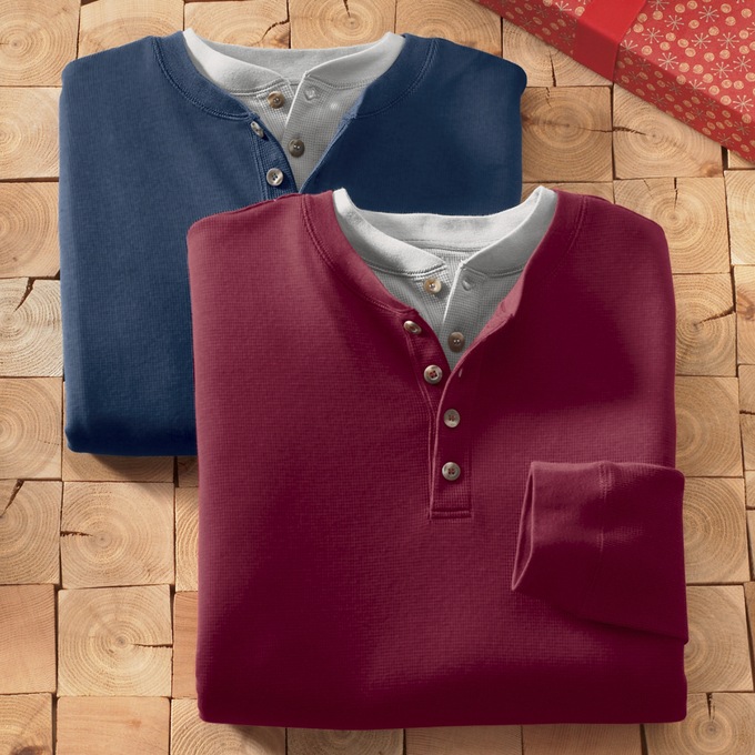 Men's Thermal Henley, , large