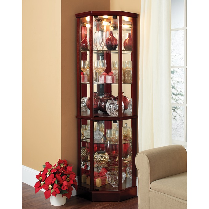 Tiano lighted new arrivals curio cabinet