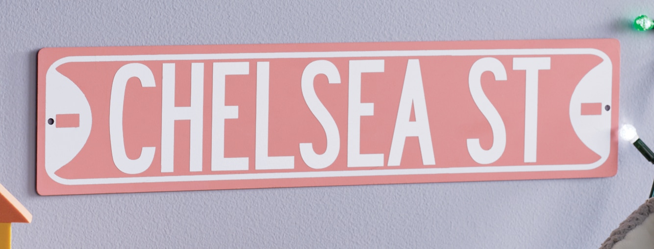 Personalized Street Sign, Pink, large