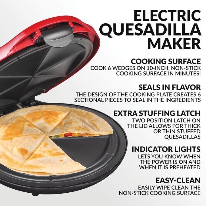 Taco Tuesday 10" Electric Quesadilla Maker, , large