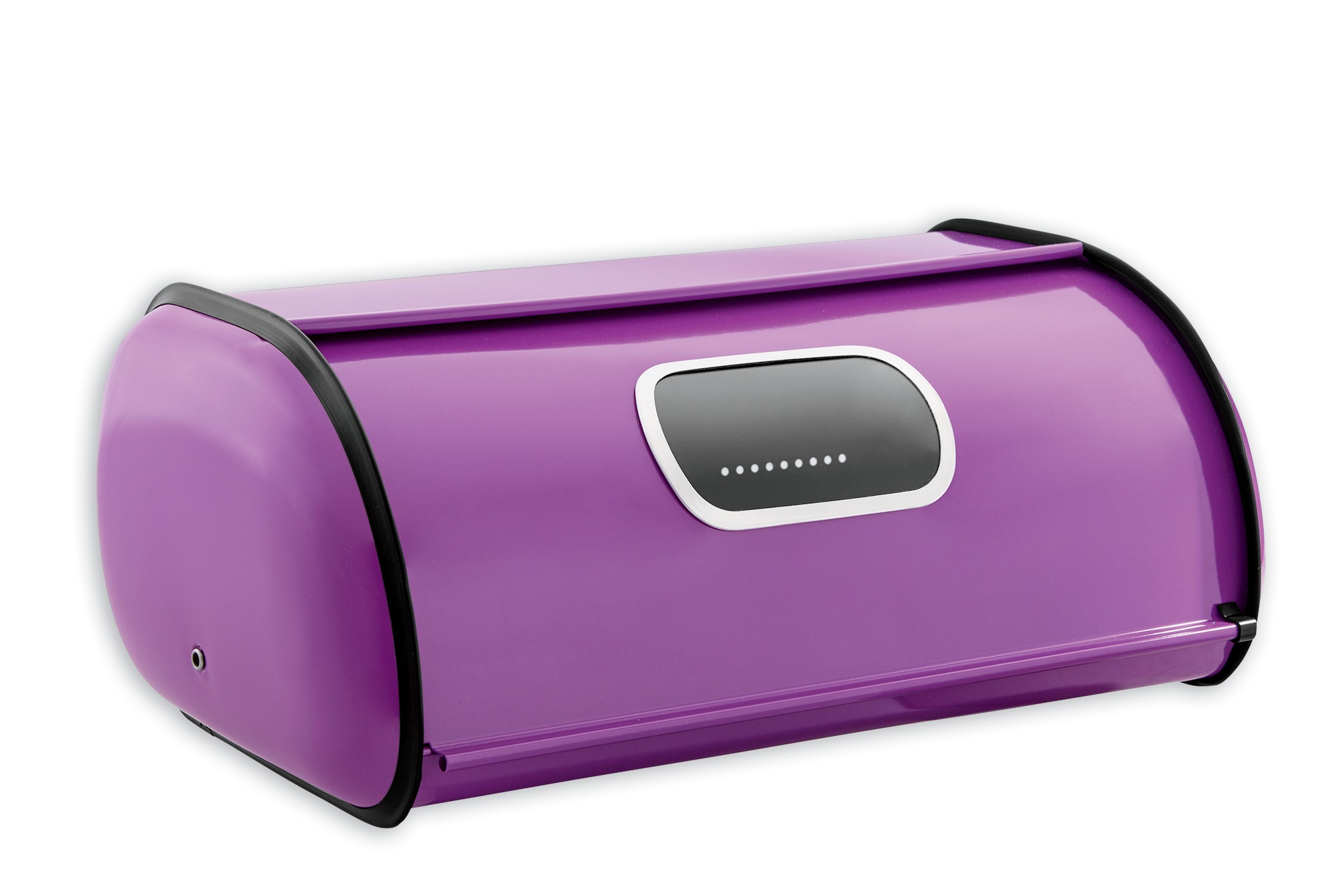 Ventilated Countertop Metal Breadbox with Window, Purple Punch, large