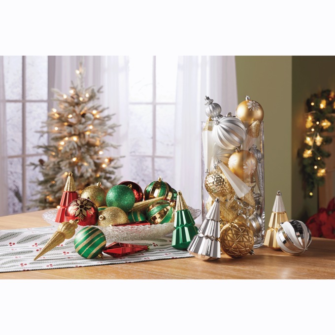 Large silver christmas ornaments deals