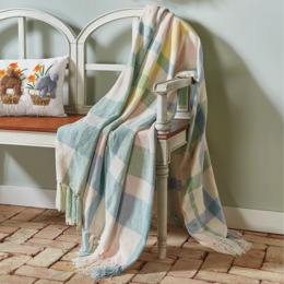 Oversized Plaid Chenille Throw, , large