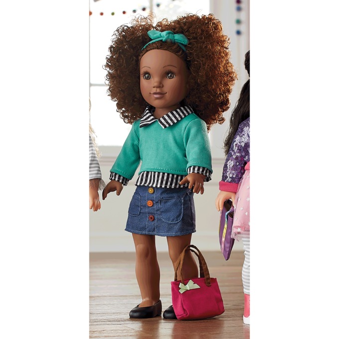 18" Style Girls Doll with Set of 3 Outfits, , large