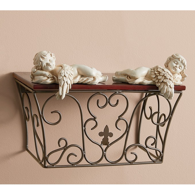 2-Piece Cherub Angel Shelf Sitter Set, , large