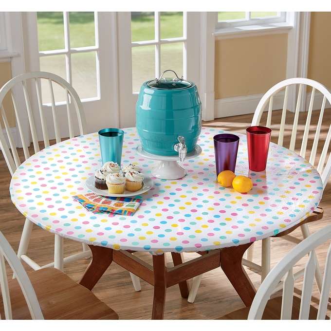 Retro Round Fitted Table Cover, , large