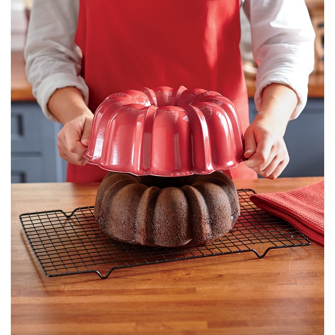 Nordicware 6-Cup Non-Stick Red/Blue Bundt Pan, Lightweight