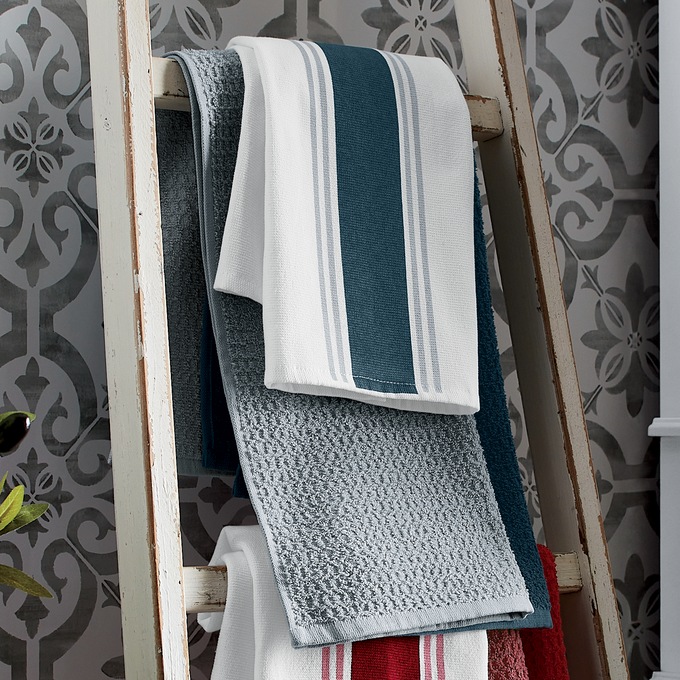 Set of 3 Farmhouse Stripe Kitchen Towels, , large