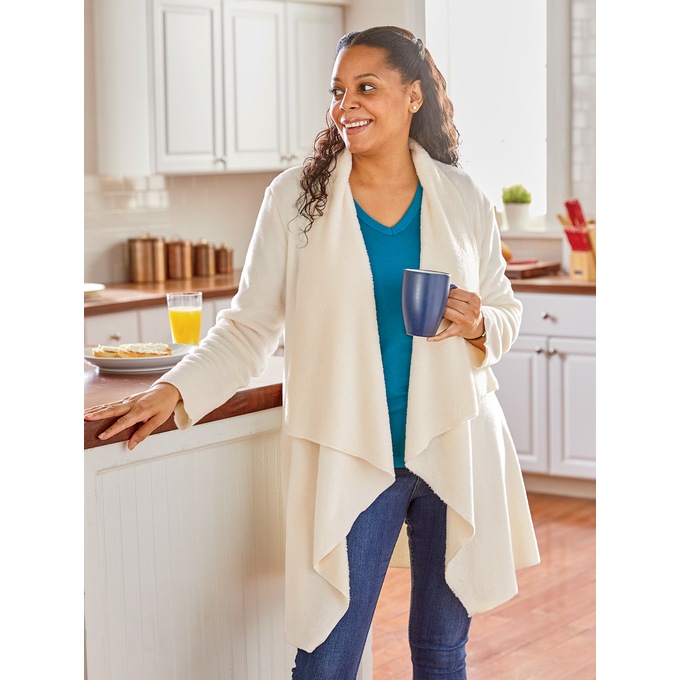 Fleece lounge cardigan shop