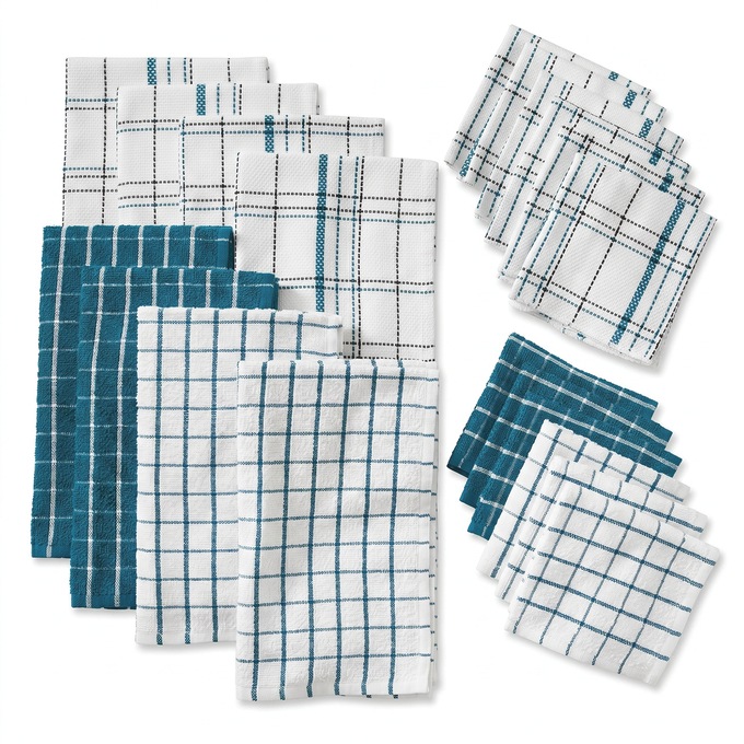 Color Connection 20-piece Kitchen Towel Set, Island Blue, large