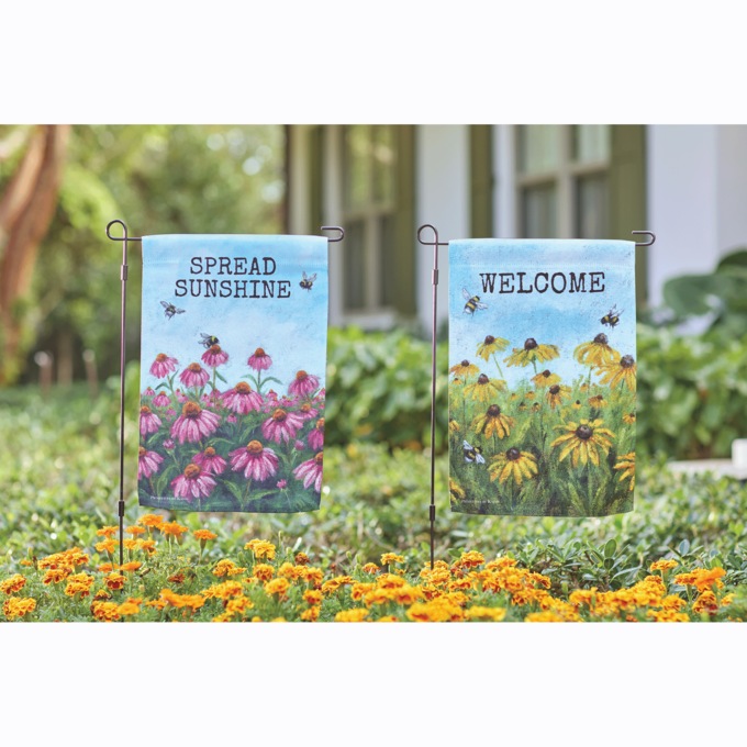 Flower Garden Flag and Stake, , large