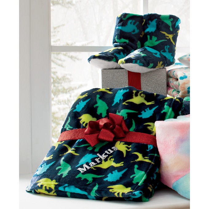 Kids Novelty Throw Blanket & Bootie Slipper Gift Set, , large