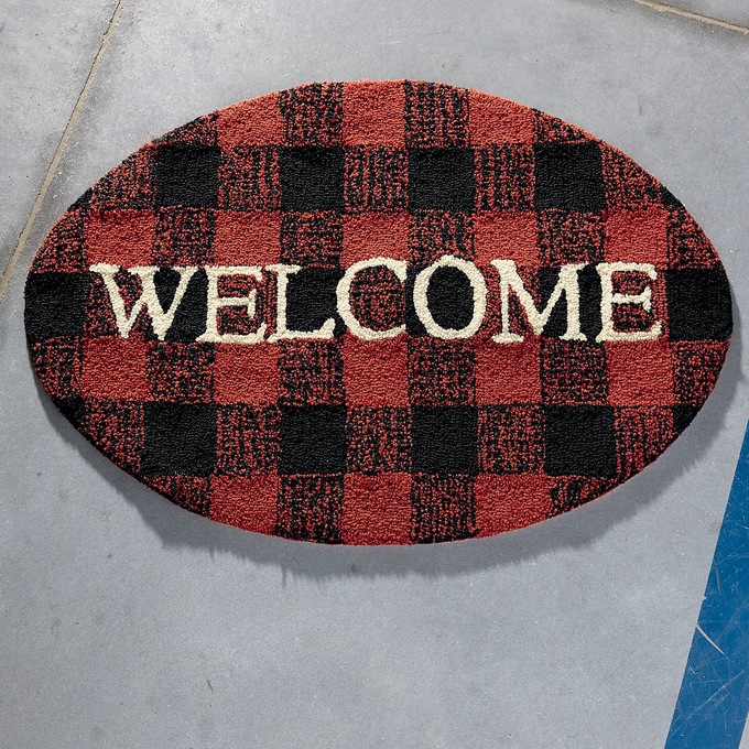 Black And White Buffalo Check Welcome Mat