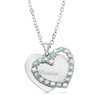 Name/Birthstone Double Heart Pendant, , large