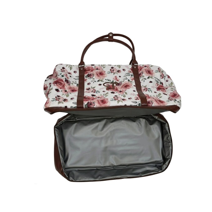 Personalized 3-Piece Weekender Travel Bag Set, Floral Roses, large