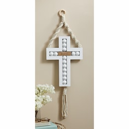 Macrame Wall Cross D&eacute;cor, , large